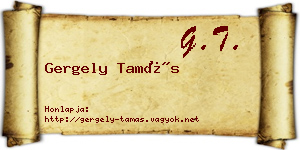 Gergely Tamás névjegykártya